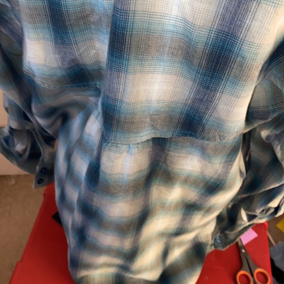 Style & co. Size 15 Cute blue plaid button up shirt petite - Picture 5 of 11